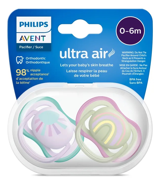 Chupete Ultra Air de 6 a 18 meses SCF344/21 Rosa, Philips Avent