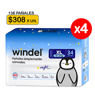 Windel Night 🌙 XL (13-21 kg) 136 uds
