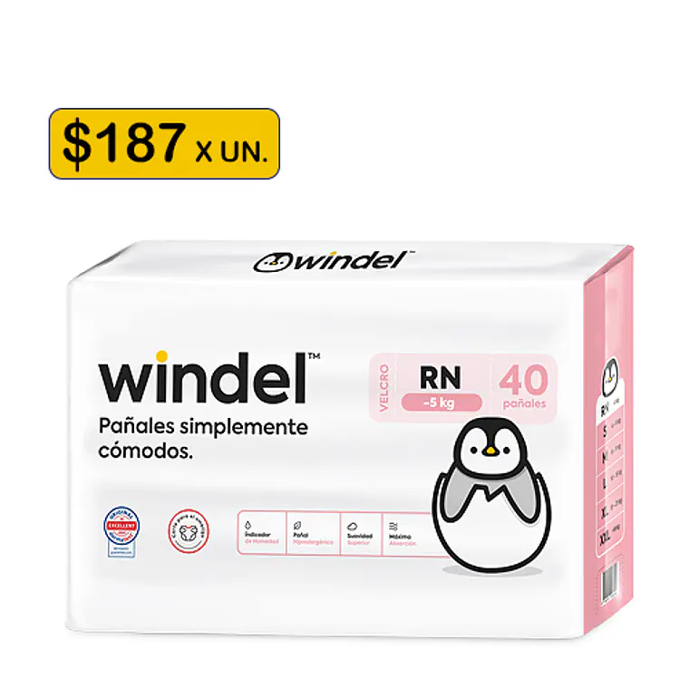 Windel RN (-5kg) 40 uds 1
