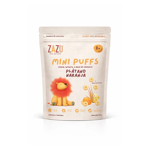 Puffs Orgánicos Plátano Naranja 50g Zazu Foods