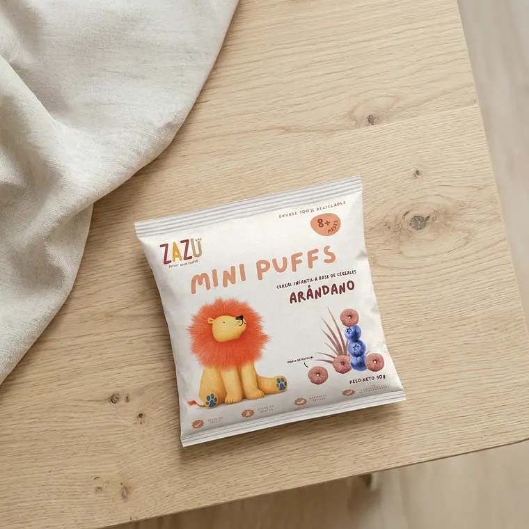 Puffs Orgánicos Arándano 10g Zazu Foods 3