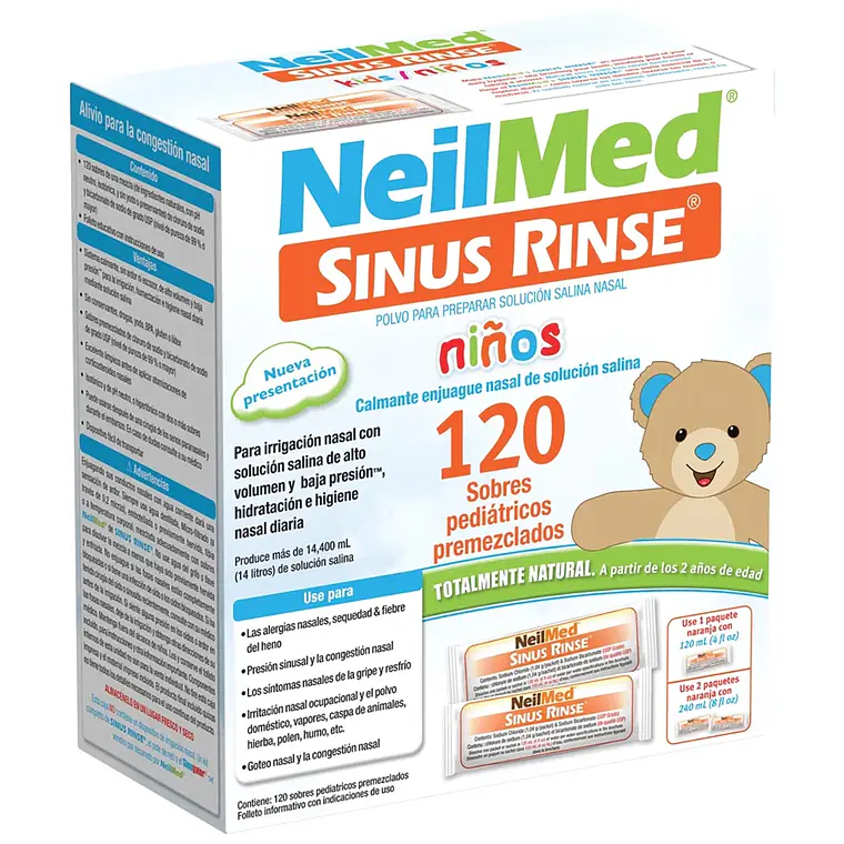 Sinus Rinse Pediátrico Recarga x120 Sachets NeilMed 1