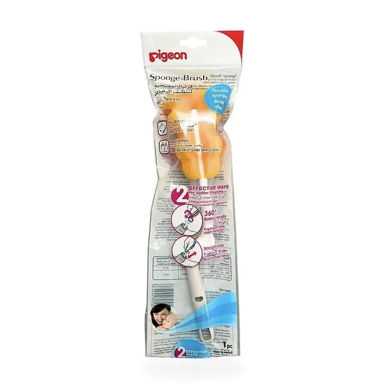 Cepillo giratorio de esponja para mamaderas Pigeon naranjo 4