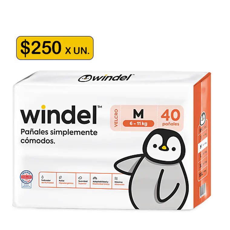 Windel M (6-11kg) 40 uds 1