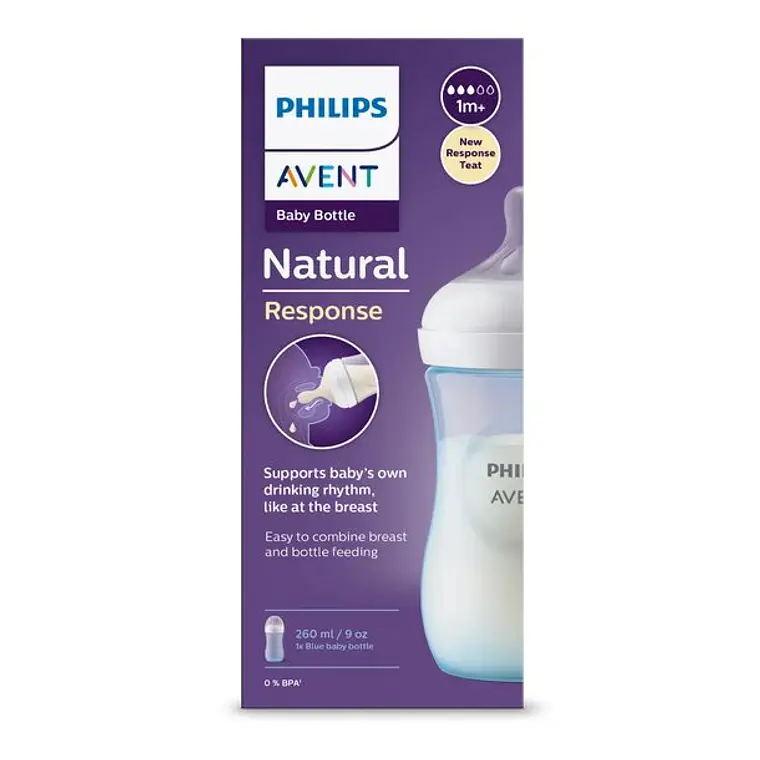 Mamadera Natural Response 260ml Azul Avent SCY903/21 1