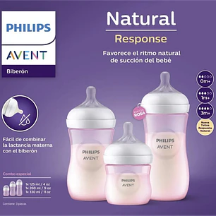 Set 3 Mamaderas Avent Natural Response Rosa