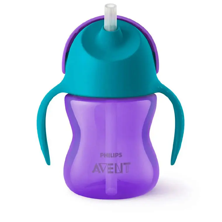 Vaso con Bombilla Flexible de 200 ML Dino Niña Avent 2