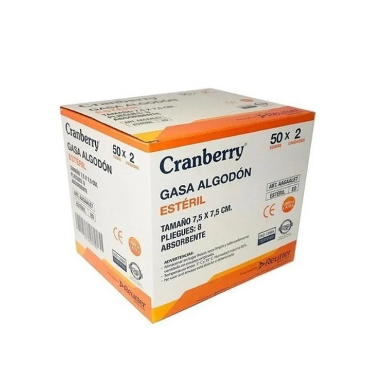 Gasa Algodón Estéril Cranberry 2