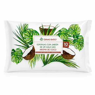 Esponja con Jabón Aroma Coco Dermo Baño 10 Unidades | Higiene Corporal