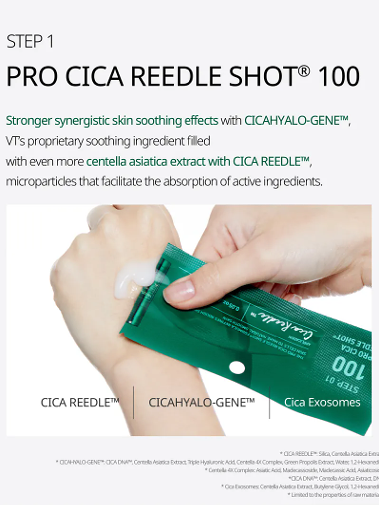 VT - Pro Cica Reedle Shot 100 2Step Hydrogel Mascarilla 3
