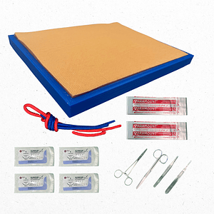 Simulador de suturas 8x10 cm + KIT 4 PIEZAS OPCION 2