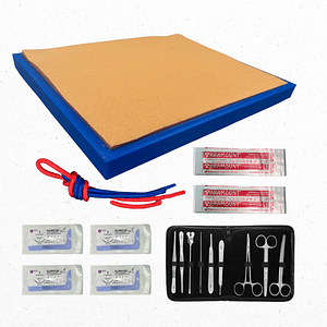 Simulador de suturas 8x10 cm + KIT 9 PIEZAS OPCION 3