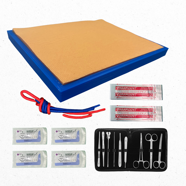 Simulador de suturas 8x10 cm + KIT 9 PIEZAS OPCION 3 1