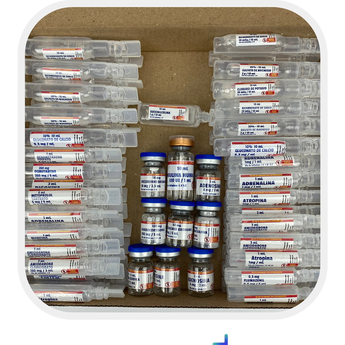 Kit de medicamentos simulados de carro de paro 1