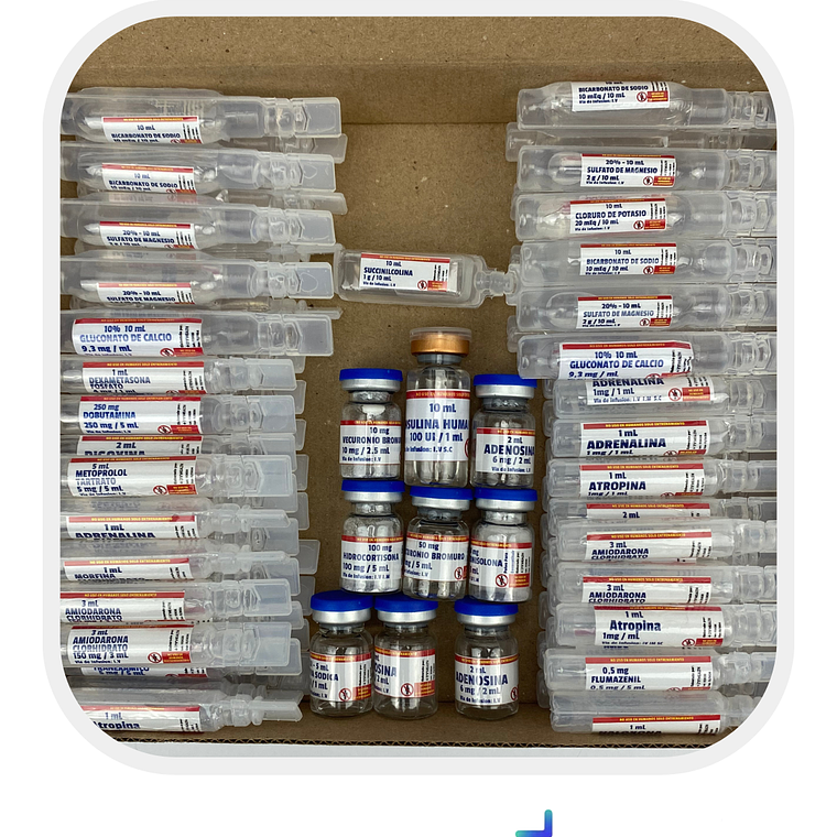 Kit de medicamentos simulados de carro de paro 1