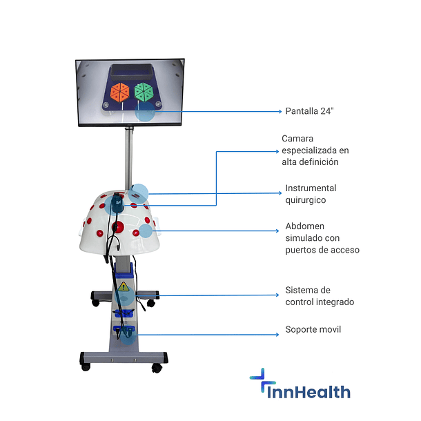 Simulador Para Entrenamiento de Habilidades Laparoscopicas Con Pedestal y Maleta  de Transporte 2