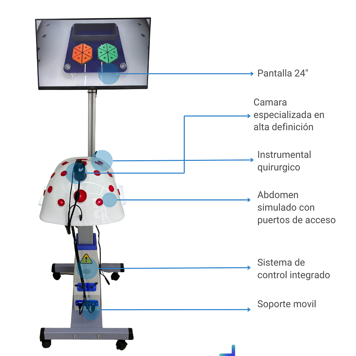 Simulador Para Entrenamiento de Habilidades Laparoscopicas Con Pedestal y Maleta  de Transporte 2