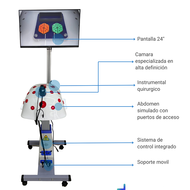 Simulador Para Entrenamiento de Habilidades Laparoscopicas Con Pedestal y Maleta  de Transporte 2