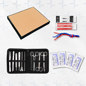 Simulador de suturas 8x10 cm + KIT 9 PIEZAS OPCION 2