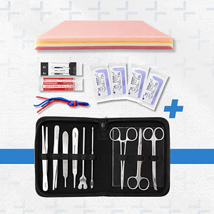 Simulador de suturas 4 capas 14x11 +kit 9 pcs