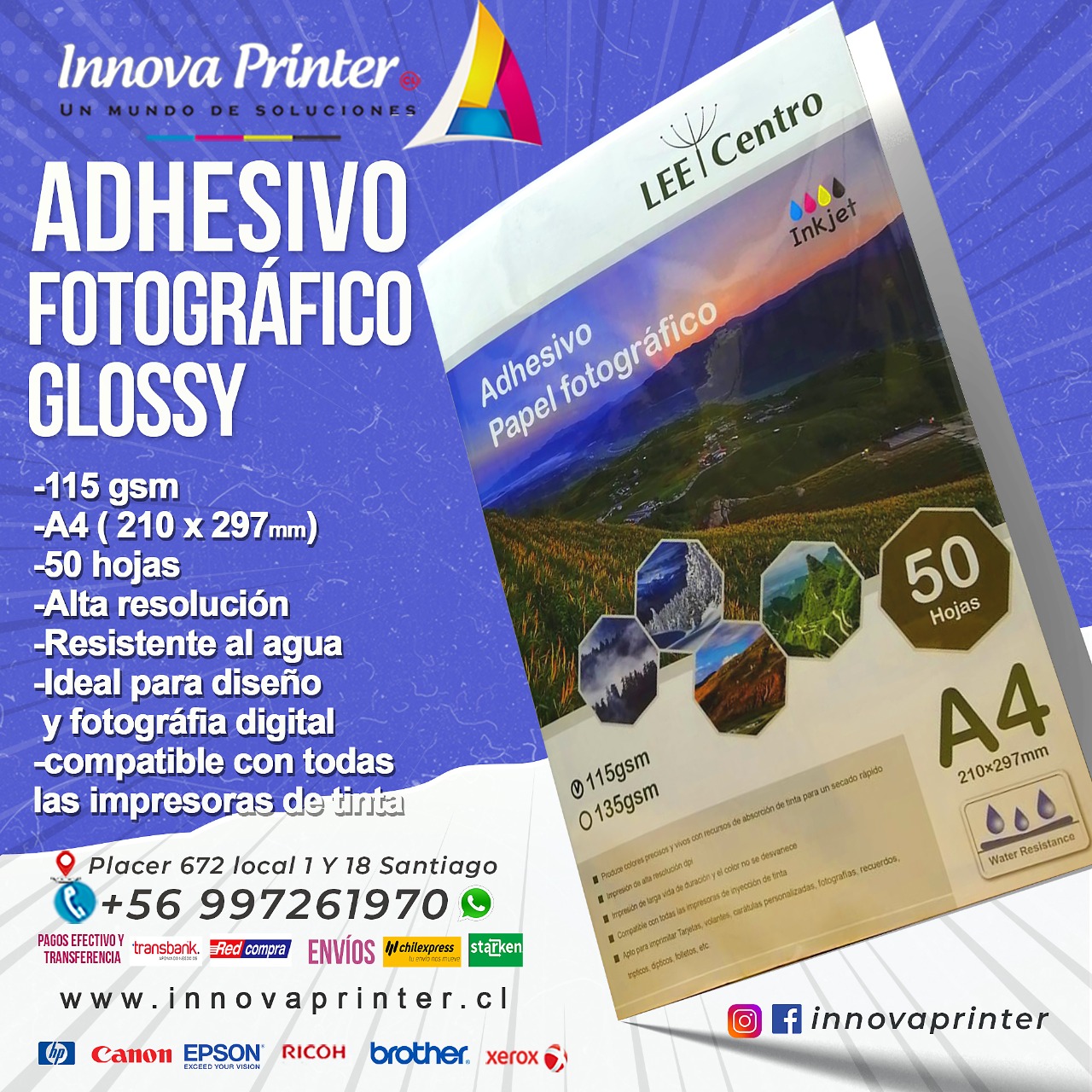 ADHESIVO GLOSSY A4 115G