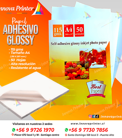 Papel Adhesivo Glossya4 115G