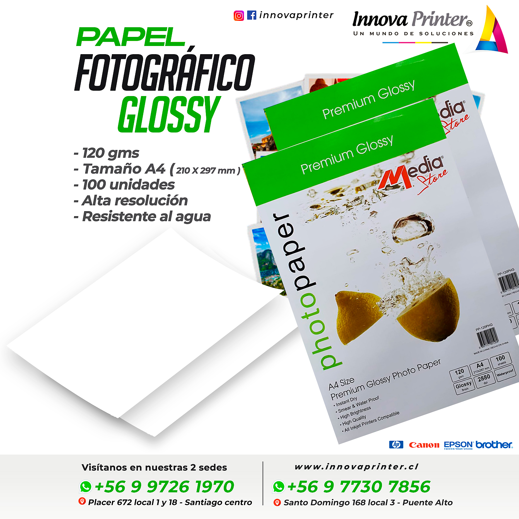 Papel fotográfico A4 - GLOSSY / BRILLANTE