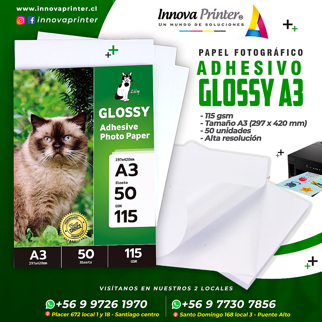 ADHESIVO GLOSSY A3 115G