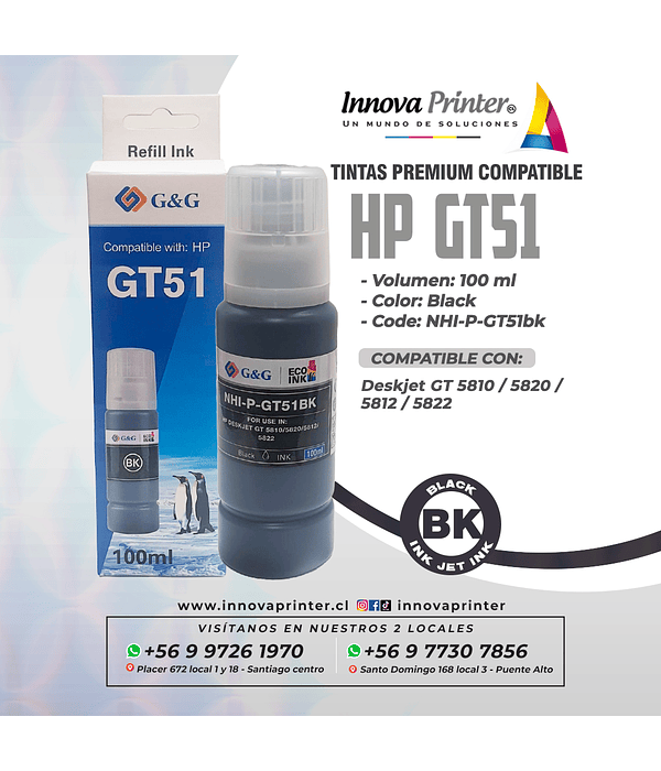 Tintas  HP GT 51 Black