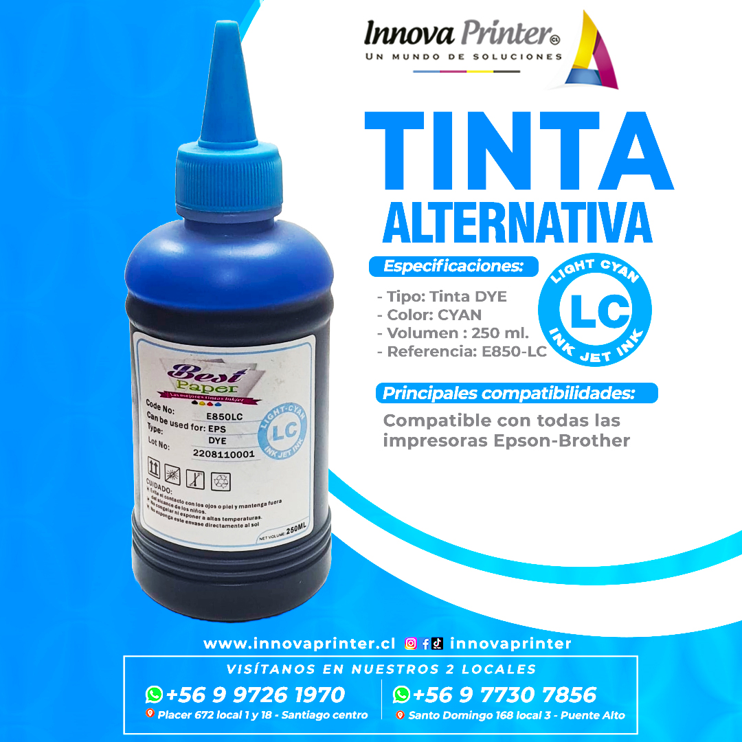 Tinta de 250 ML Light Cyan