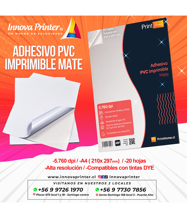 Adhesivo PVC imprimible matte