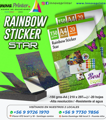 Adhesivo Holográfico Rainbow Sticker Star