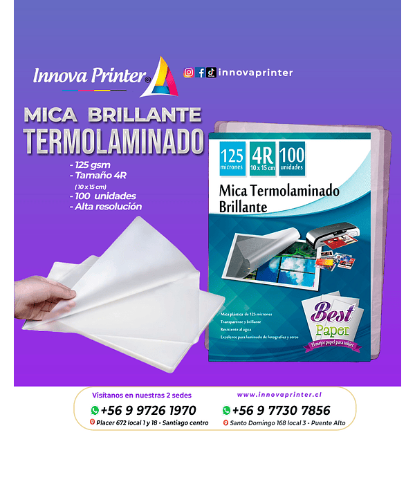 Mica Brillante Termolaminado 4R