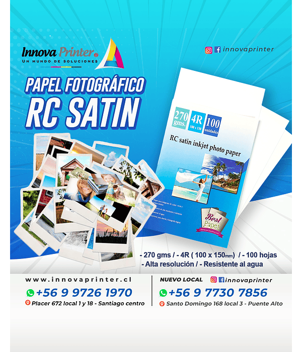 Papel Fotográfico Rc Satin 4R