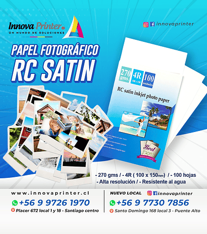 Papel Fotográfico Rc Satin 4R