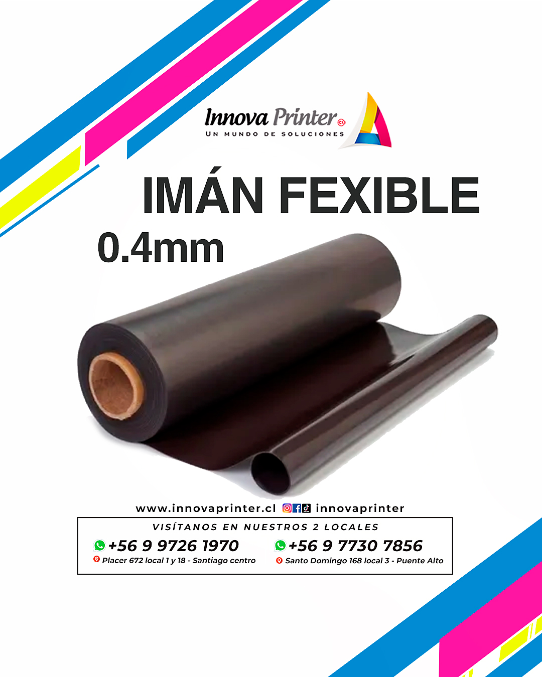 Imán Flexible en Rollo de 0.4mm 22 cm de ancho