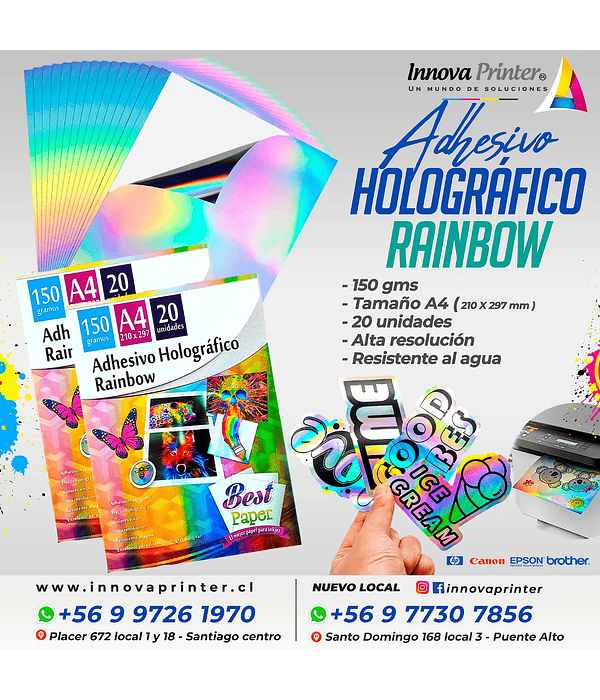 Adhesivo Holográfico Rainbow