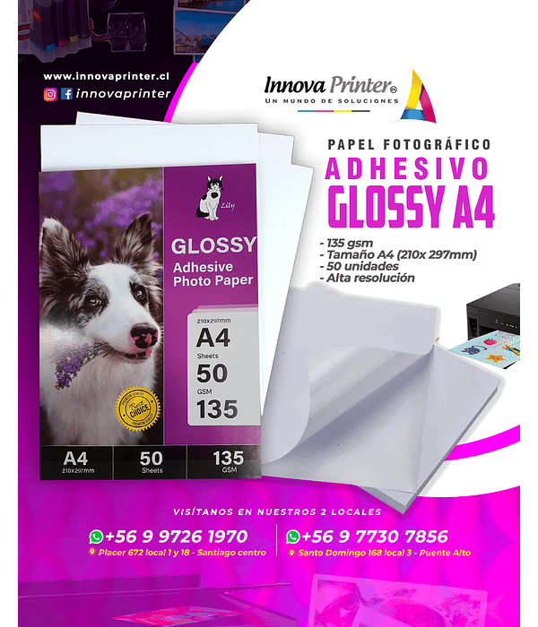 ADHESIVO GLOSSY A4 135G