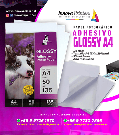 ADHESIVO GLOSSY A4 135G
