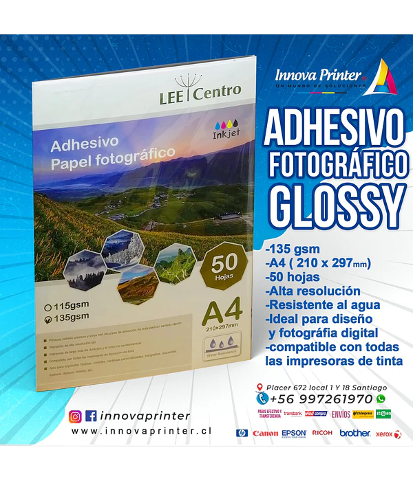 ADHESIVO GLOSSY A4 135G