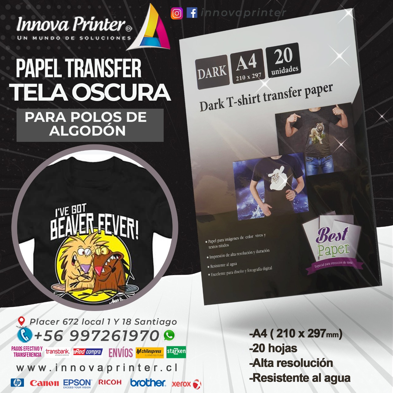 TRANSFER TELA OSCURO A4