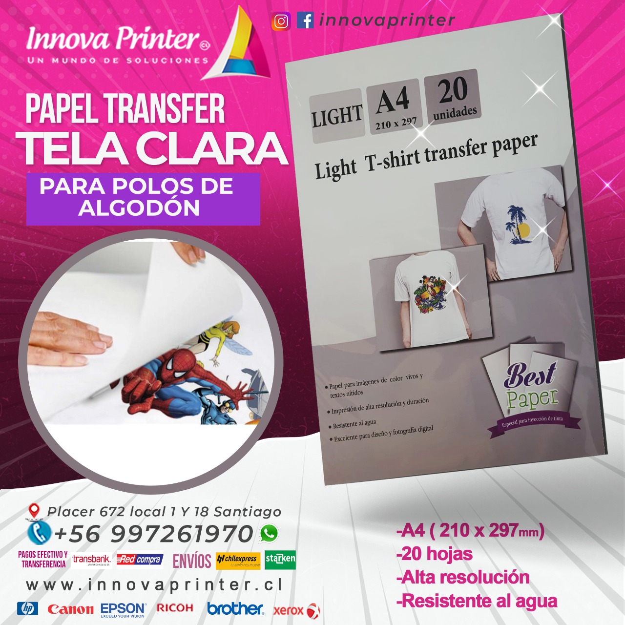 TRANSFER TELA CLARA A4