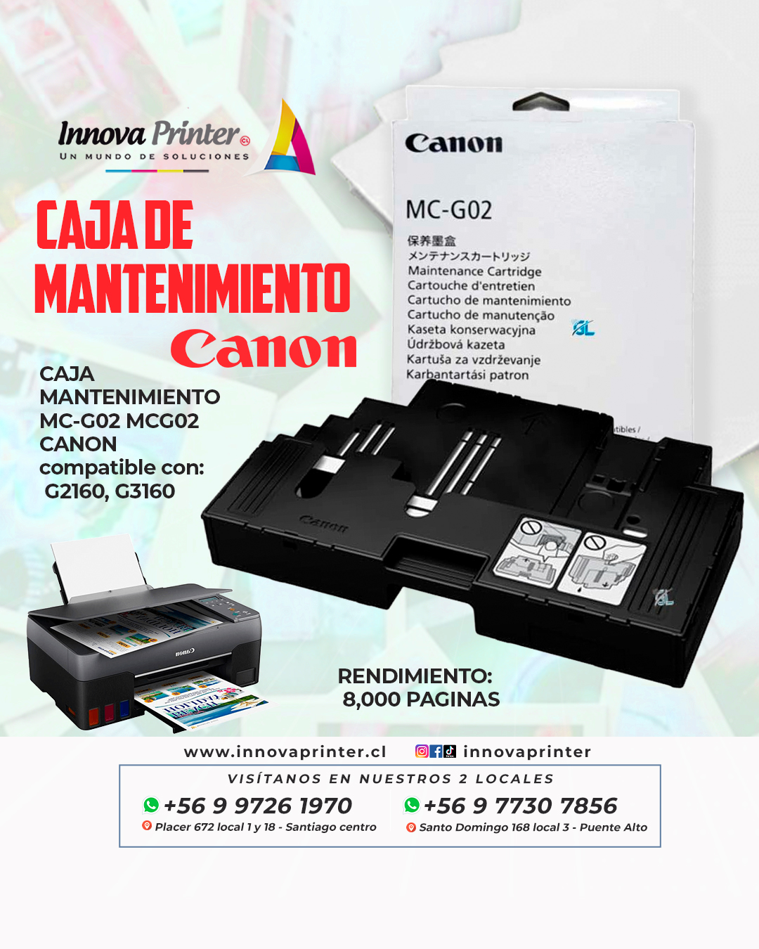 Cartucho de Mantenimiento Canon Mc-g02 Original G2160 G3160