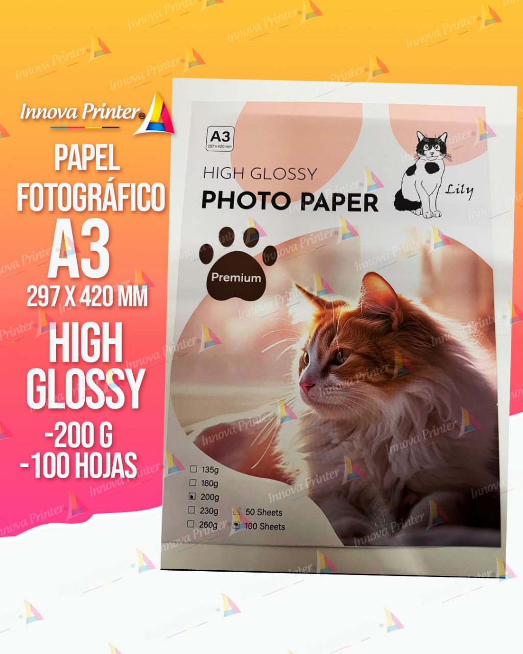 GLOSSY A3 200G 100 HOJAS