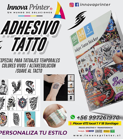 ADHESIVO TATTO A4/480G/5 HOJAS