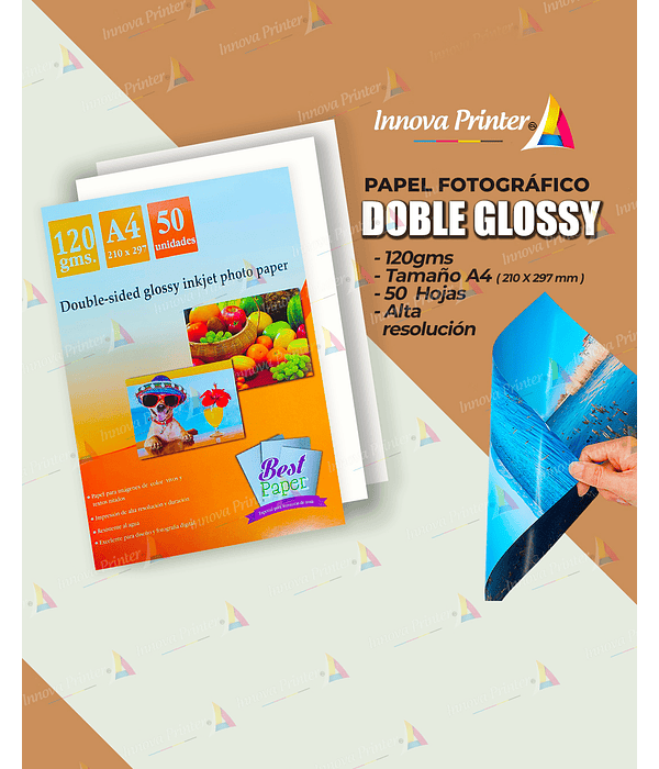 📄 Papel Doble Glossy A4 – 120g
