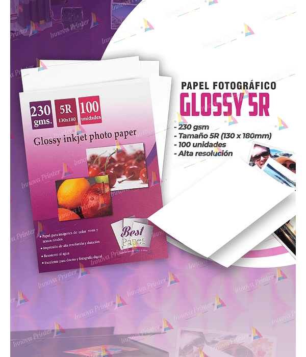Papel Doble Glossy 5R – 230g