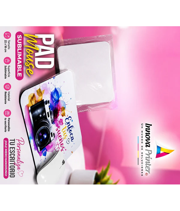 PAD MAUSE SUBLIMABLE 22*18CM
