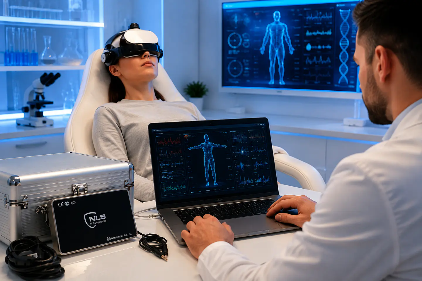 Escáner Analizador Cuántico NLS 18D | Sistema No Lineal Biorresonancia — Paquete Casco 2026 2