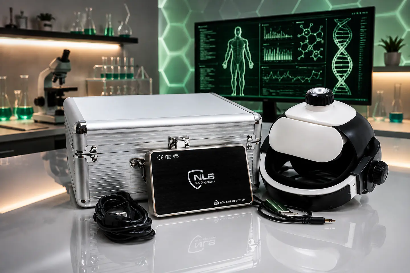 Escáner Analizador Cuántico NLS 18D | Sistema No Lineal Biorresonancia — Paquete Casco 2026 1